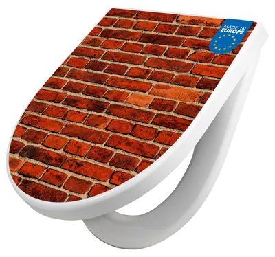 Produktbild von WC Sitz mit Absenkautomatik D Form Motiv Ziegelwand [TDW3 10099]