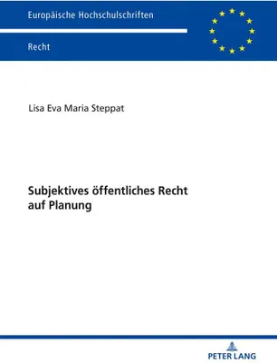 Produktbild von Subjektives öffentliches Recht auf Planung