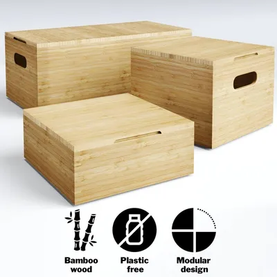 Nachhaltige Bambusdeckel für Aufbewahrungsboxen – Set von 2 – Ideal für Organisation