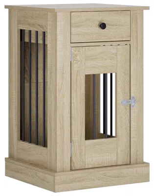 Image de vidaXL Meuble pour cage de chien en bois imitation chêne Sonoma, 50 x 47,5 x 80 cm