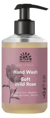 Produktbild von Urtekram Soft Wild Rose, Hände, Flüssigseife, Pumpenflasche, Feuchtigkeitsspendend, Orangenblüte, 300 ml