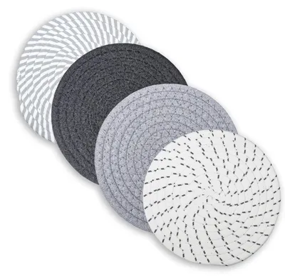 4 runde Platzsets aus Baumwolle, 18 cm, Untersetzer