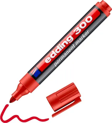 Zdjęcie produktu dla Edding 300, Czerwony, Końcówka pociskowa, Wielobarwny, 1,5 mm, 3 mm, Wielo