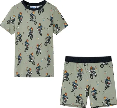 Produktbild von Kinderpyjama mit Kurzen Ärmeln Hellkhaki 128