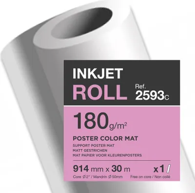 Produktbild von Clairefontaine Plotterrolle 2593C 180g 914mmx30m