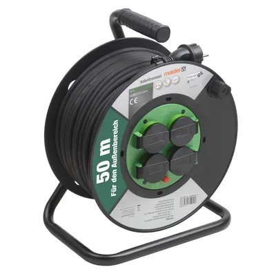 Produktbild von Meister Kabeltrommel H05RR-F3G1,5, IP44 50 m Kabel Thermoschutz-Schalter Outdoor Kabelrolle
