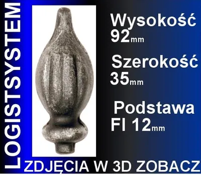 Produktbild von LogistSystem 1 Stück Zierspitze Metall - 92x35mm (HxB) / Basis: ∅ 12 Zaundekoration 40.150