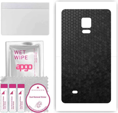 Produktbild von apgo Rückseite Schutzfolie, Skin, kompatibel mit Samsung Galaxy Note Edge N915, Hinten Displayschutzfolie aus Vinylfolie, kratzfest, einfache Montage - Schwarze Honigwabe