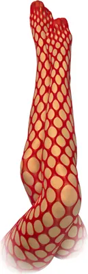 Produktbild von Damen Netzstrumpfhose One Size Strumpfhose Halloween Fasching Karneval Freizeit Party Kostüm (Rot, Edel/Runde Löcher)