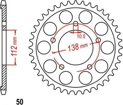 Produktbild von Kettenrad 48 Z Teilung 530 für YAMAHA YZF-R6 YZFR6 99-02 Rear sprocket