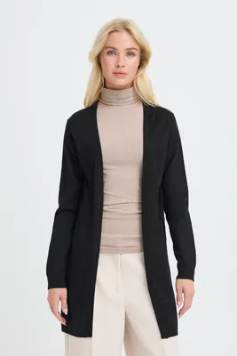 Produktbild von OXMO OXAIDA LONG Damen Strickjacke Feinstrick Cardigan regular fit
