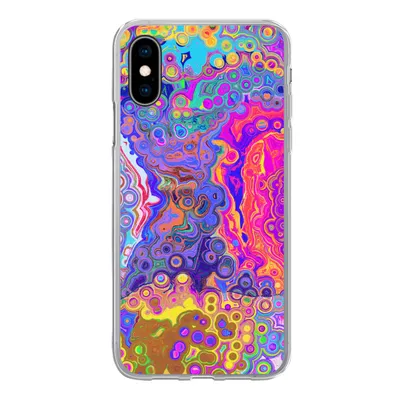 Produktbild von MuchoWow® Handyhülle Schutzhülle Hülle für iPhone X Kunst - Formen - Farbe - Psychedelisch Silikon Softcase Handy Hülle - Handyhülle