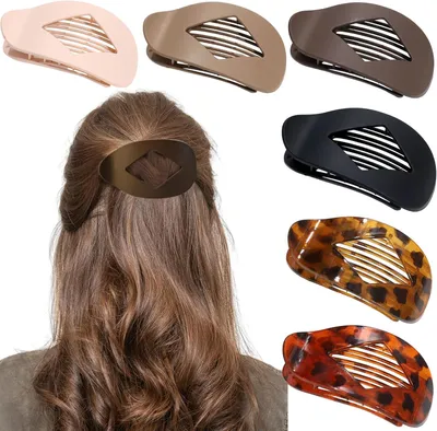 Produktbild von 6 Stück Flache Haarklammern haarspangen Flach Haarkrallen Damen Haarklammer Flach Entenschnabel Benglatt Haarspange Flach Für Dünnes Dickes Haar