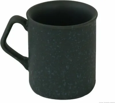 Produktbild von Original Bunzlauer Keramik 250 ml Kaffeebecher Teetasse Pott Tasse Becher Henkel eckig Ø 8,0 cm, H 9,2 cm Dekor ZIELON grün