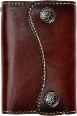 Immagine prodotto di Omgoods - Portafoglio in vera pelle - Portachiavi - Compatto ed elegante - Marrone scuro - Porta carte di credito - Unisex, per adulti - Ideale per l'uso quotidiano...