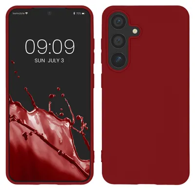 Produktbild von kwmobile Handyhülle für Samsung Galaxy S25 Hülle - TPU Case - Kabelloses Laden - Schutzhülle Cover in Rhabarber Rot