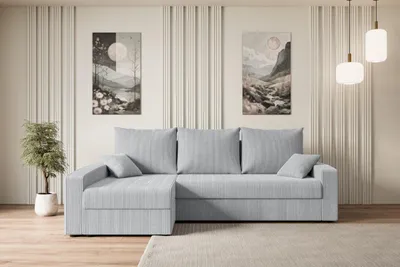 Produktbild von ALTDECOR Ecksofa mit Schlaffunktion und Bettkasten Corner Sofa Bett Eckcouch Couch L-Form Schlafcouch Ausziehbar Wohnlandschaft Schlafsofa Cauchsofa ALESIA-L -231x140x90 cm Grau