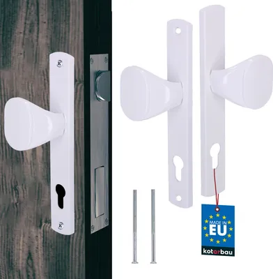 Produktbild von KOTARBAU® Türknauf 90 mm Langes Aluminiumschild Türgriff Türschloss Türklinke Türgriffe mit Rosette Zimmertür Türgriffe Innentüren Türklinken Türschloss Innentür Drückergarnitur Türbeschlag Weiß