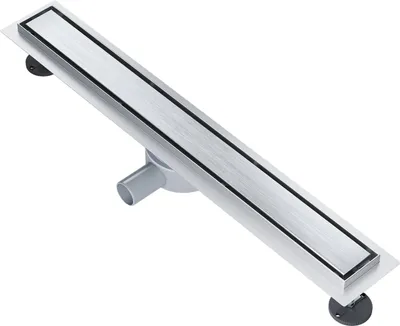 Produktbild von SONNI 70cm Bodenablauf flach Duschrinnen, 360° verstellbarer Siphon, Edelstahl 2 in 1 Design, mit Geruchsstop und Haarsieb Randablauf