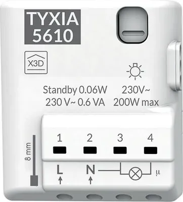 Immagine prodotto di Ricevitore per micromoduli On/Off a 1 canale - 6351400 - Tyxia5610 - Delta Dore