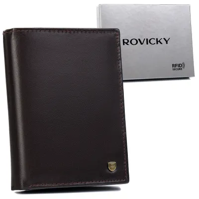 Obrázek produktu pro Rovicky pánská kožená peněženka RFID tmavě hnědá 12,5x10 cm