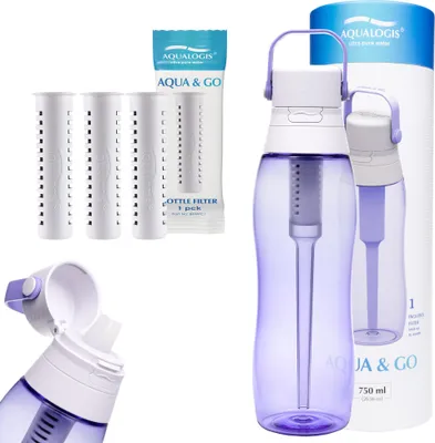 Obrázok produktu pre Aqualogis levanduľová filtračná fľaša 750ml + 3 filtre