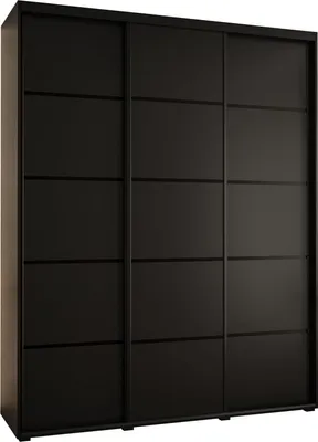 Produktbild von MEBLE KRYSPOL Cannes 4 Schrank mit 3 Schiebetüren - 205,2x190x60 cm - Schwarz Schwarz Schwarz