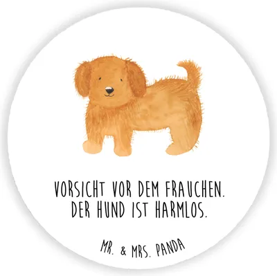 Produktbild von Mr. & Mrs. Panda Kühlschrankmagnet Hund Flauschig - Weiß - Geschenk, Sprüche, Witzig, magnet für kühlschrank, Frauchen, Hunde, haftmagnet, pinnwand