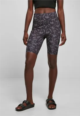 Produktbild von Urban Classics TB4794 | Ladies High Waist Tech Mesh AOP Cycle Shorts Radlerhos - Farbe: blackpaisley - Größe: XS
