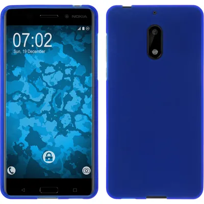 Produktbild von PhoneNatic Case kompatibel mit  Nokia 6 - blau Silikon Hülle matt + 2 Schutzfolien