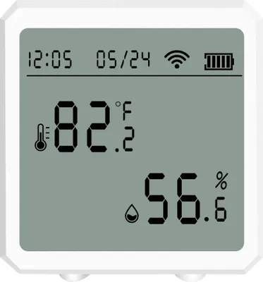 Produktbild von Tuya Smart WiFi Temperatur-Feuchtigkeitssensor Innen-Hygrometer Thermometer APP-Fernbedienung mit LCD-Display T&H-Sensor ℃/℉ umschaltbar Kompatibel mit Alexa Google Home, Modell: Weiß