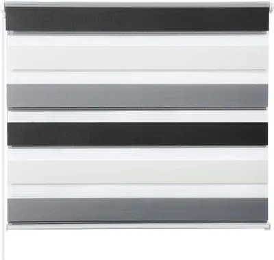 Produktbild von WOLTU Doppelrollo Weiss+Grau+Anthrazit : 70x220cm Größe: 70x220cm