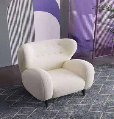 Immagine prodotto di Elegante poltrona moderna poltrona bianca divano tv divano 1 posto tessile