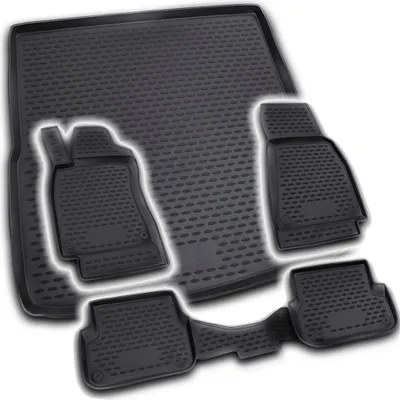 Produktbild von Gummi Kofferraumwanne + Fußmatten Set für Audi A6 4F Avant + Allroad + Quattro