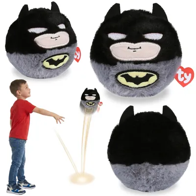 Produktbild von TY Batman Plüschball – hüpfendes Maskottchen, Beanie Bouncers, Geschicklichkeitsspielzeug für Kinder, 10 cm