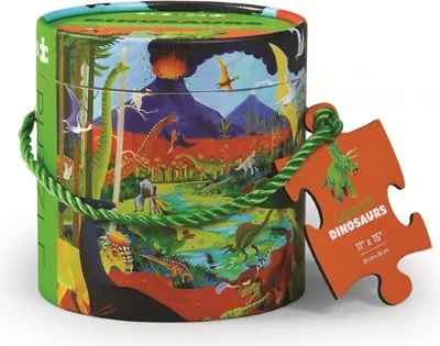 Produktbild von Puzzle Miniröhre - Dinosaurierwelt (24 Teile)