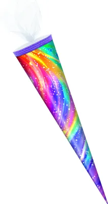 Produktbild von Schultüte / Zuckertüte / 50cm / rund / "Rainbow"