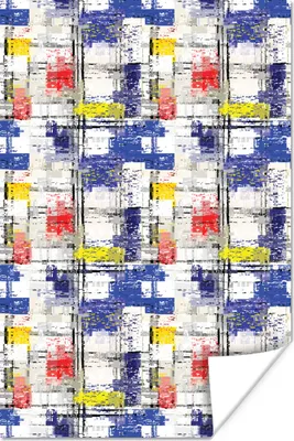 Produktbild von MuchoWow® Poster Mondrian - Gelb - Rot - Blau - Weiß 120x180 cm - Kunstposter