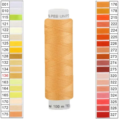 10 x 100m / 1 Spule Unipoly 120 TEX14x2 Polyester gelb