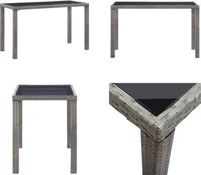 Produktbild von vidaXL Gartentisch Anthrazit 123 x 60 x 74 cm Poly Rattan - Gartentisch - Gartentische - Outdoor-Tisch - Outdoor-Tische