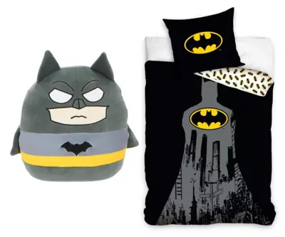 Produktbild von Batman-Bettbezug-Set + weicher Kuschelstofftier