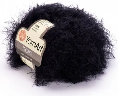 Produktbild von YarnArt Tecno 21 – Flauschige Effektgarn in Schwarz, ideal für Akzente, Details & glamouröse Projekte – 100% Polyamid, 50 g
