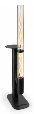 Produktbild von Aluz 170 cm Pellet Terrassenheizer 5 kW Schwarz, Pelletfackel mit 120 cm Borosilikatglasrohr, 3,8 kg Pelletbehälter, ca. 3 Stunden Brenndauer für Garten