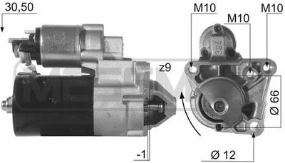 Produktbild von ERA 220462A Starter Anlasser 0,9kW für RENAULT Clio III Schrägheck (BR0/1, CR0/1) 12V