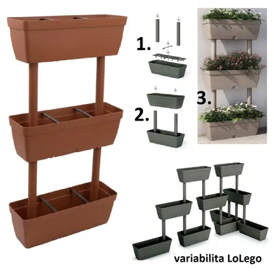 Produktbild von Blumenkasten-Set mit Bewässerungssystem, ziegelrot
