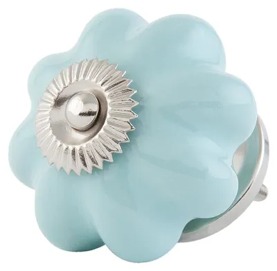Image de Clayre & Eef Bouton de porte Ø 4 cm Bleu Céramique
