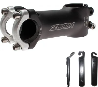 Immagine prodotto di ZOOM Ahead Attacco manubrio bici da corsa 1 1/8" Ahead 110 mm nero opaco alluminio incl. leva per copertoni