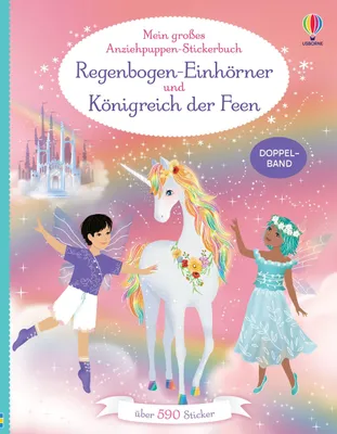 Produktbild von Mein großes Anziehpuppen-Stickerbuch: Regenbogen-Einhörner und Königreich der Feen