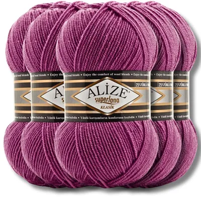 Produktbild von Alize 5x 100g Superlana Klasik Wolle, Uni, Häkeln, Stricken (286)
