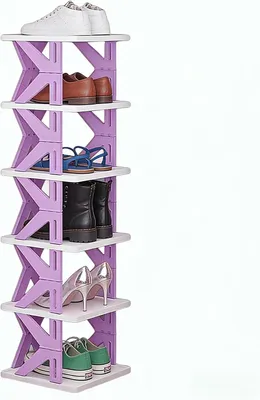 Image de Étagère à chaussures, 6 niveaux, pliable, en plastique, pour entrée